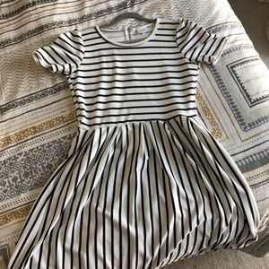 LulaRoe Amelia Black and White Stripe XL